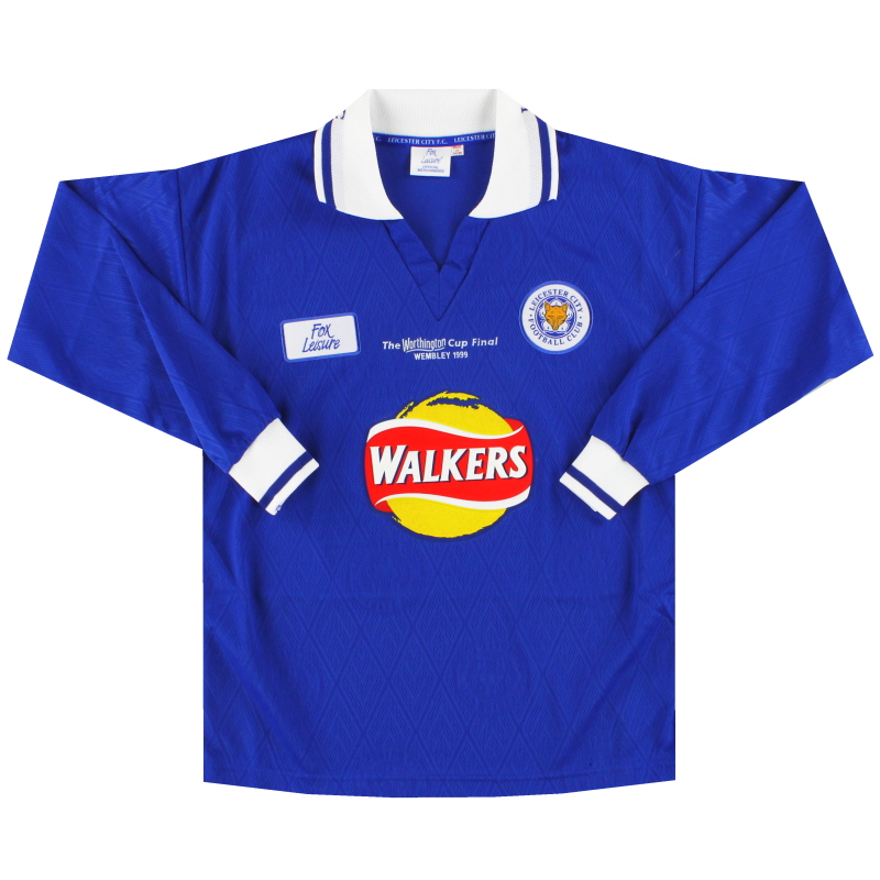 1999 Leicester Fox Leisure ’Worthington Cup Final’ Home Shirt L/S *Mint* S