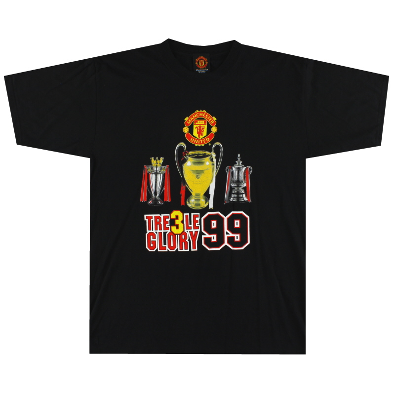 1999 Manchester United 'Treble Glory 99' T-shirt graphique L