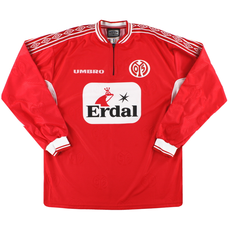 2000-01 Mainz 05 Umbro Home Shirt L/S *Mint* L