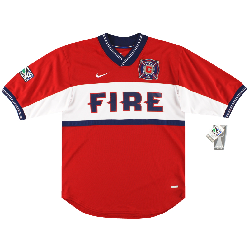 2000–02 Chicago Fire Nike Heimtrikot *mit Etiketten* S – 163185-648