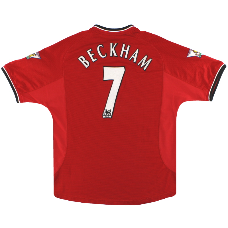 2000-02 Manchester United Umbro Home Shirt Beckham #7 L