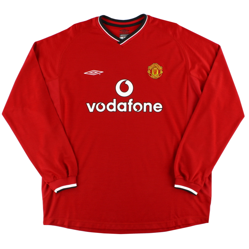 2000-02 Manchester United Umbro Home Shirt L/S XL