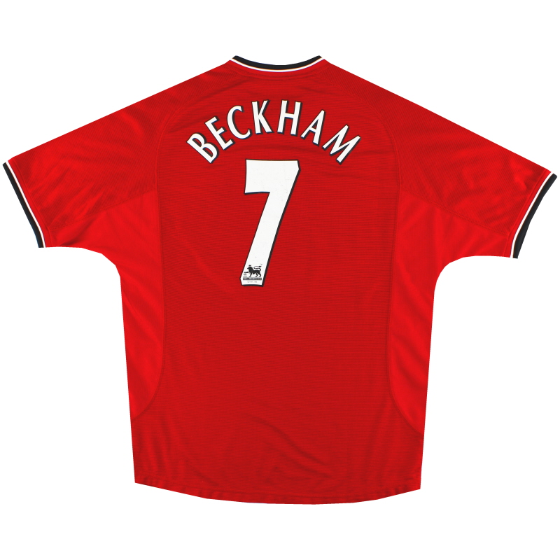2000-02 Manchester United Umbro Seragam Kandang Beckham # 7 L