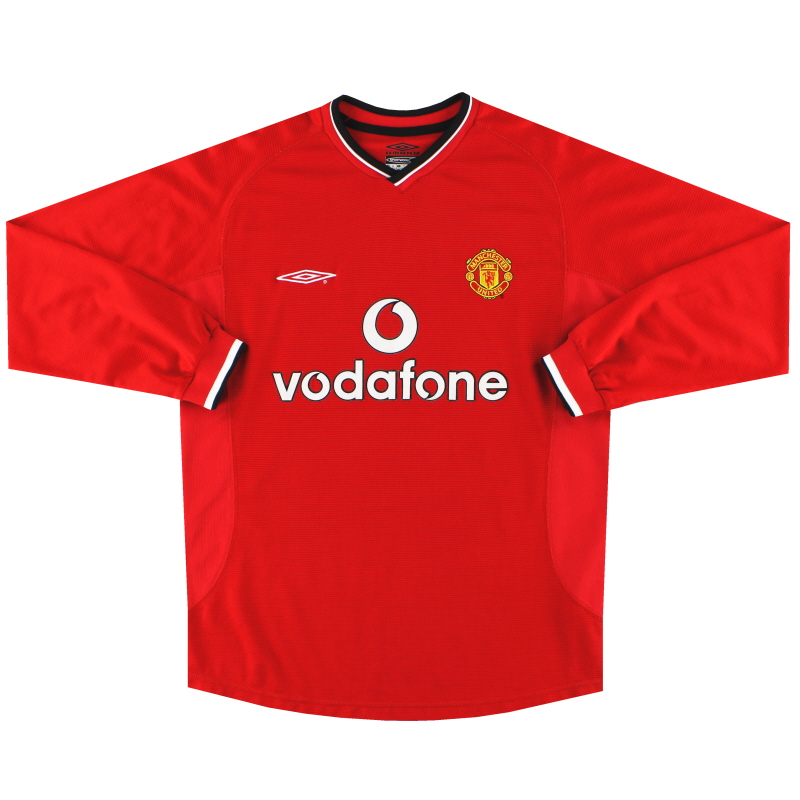 2000-02 Manchester United Umbro Heimtrikot L/S *Mint* M