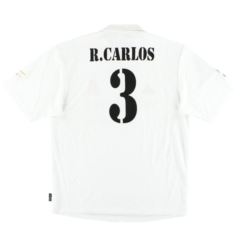 2001-02 Real Madrid adidas Centenario Home Maglia R.Carlos #3 *w/tag* L - 156653
