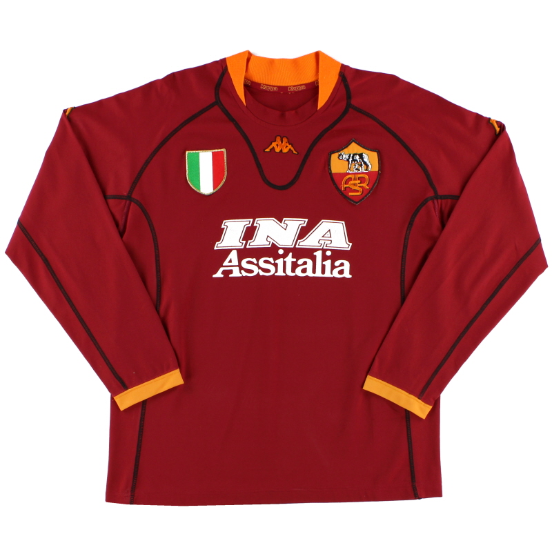 2001-02 Roma Kappa Home Shirt L/S XXL