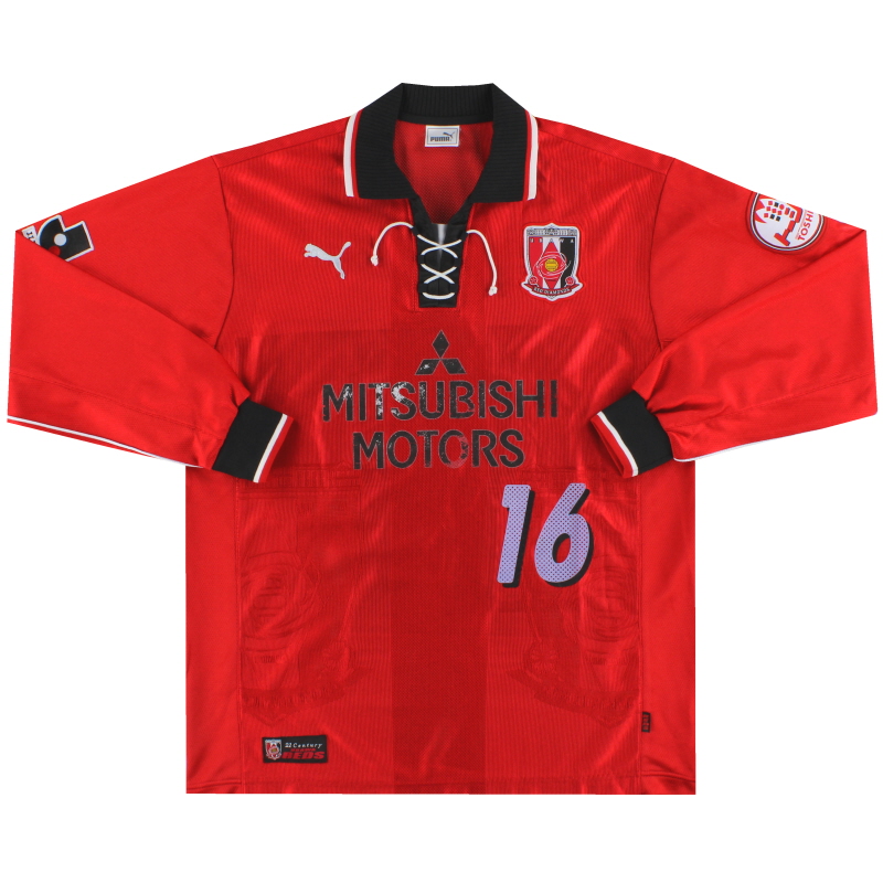 2001-02 Urawa Red Diamonds Puma Match Issue Home Shirt L/S #16 L