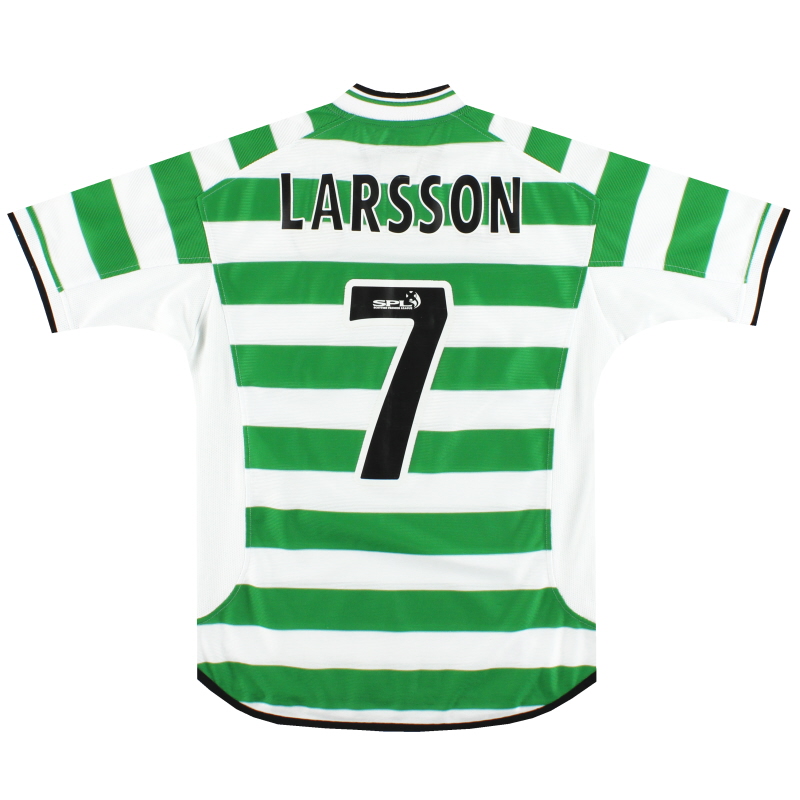 2001-03 Celtic Umbro Maglia Home Larsson #7 L.Boys