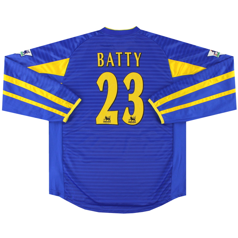 2001-03 Camiseta Nike de visitante del Leeds Batty # 23 L / S XL
