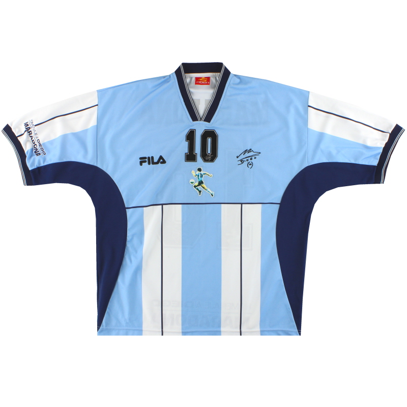 2001 Argentina Fila Diego Maradona Testimonial Shirt Maradona #10 L