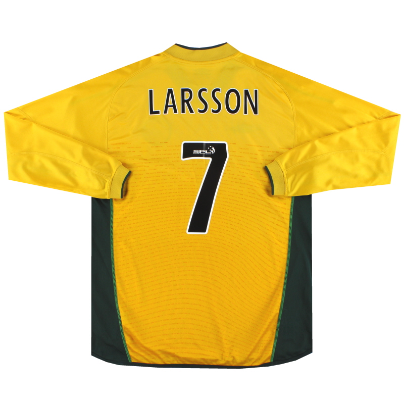 Maglia da trasferta Celtic Umbro 2002-03 Larsson #7 L/SL
