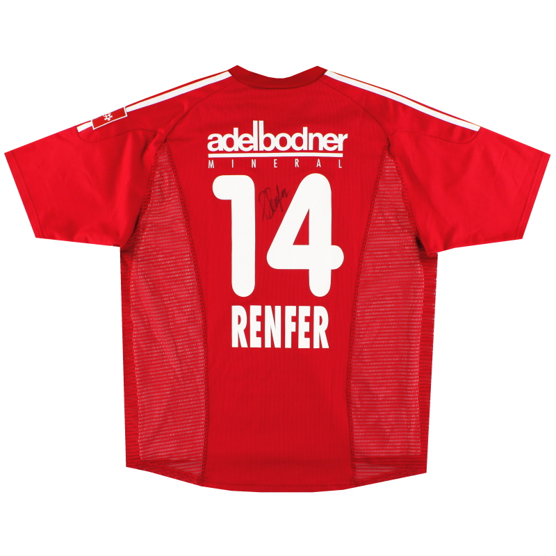 2002-03 FC Thun ’Signed’ adidas Match Issue Shirt Renfer #14 XL