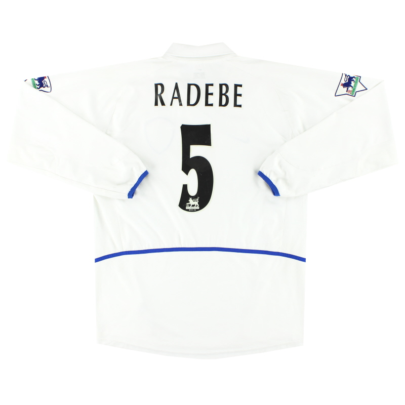 2002-03 Camiseta de local Nike del Leeds Radebe # 5 L/SL - 185183
