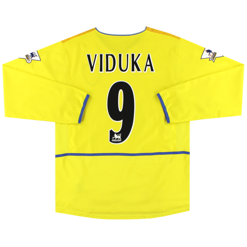 2002-03 Leeds Nike Player Issue Auswärtstrikot Viduka #9 L/S XL – 185183