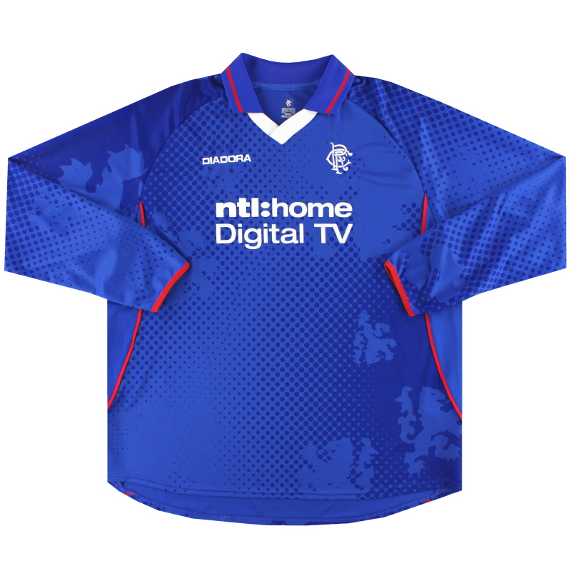 2002-03 Rangers Diadora Home Shirt L/S *Mint* XXL