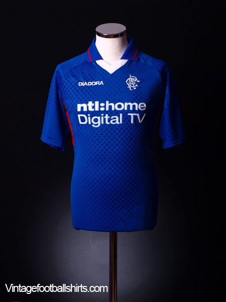 2002/03 Rangers Home Football Shirt / Old Diadora Soccer Jersey
