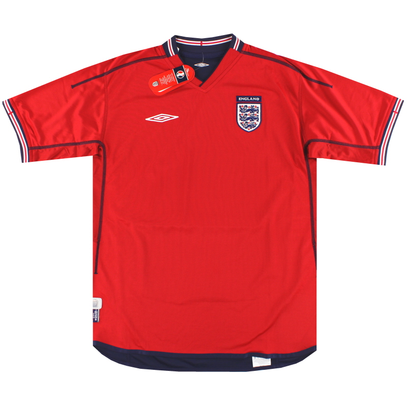Camiseta de visitante Umbro de Inglaterra 2002-04 *con etiquetas* L - 735612JAL - 5029490854158