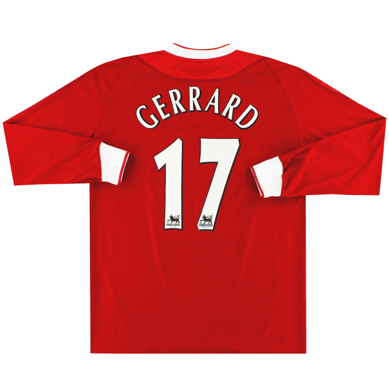 2002-04 Liverpool Reebok Maillot Domicile Gerrard #17 L/SM