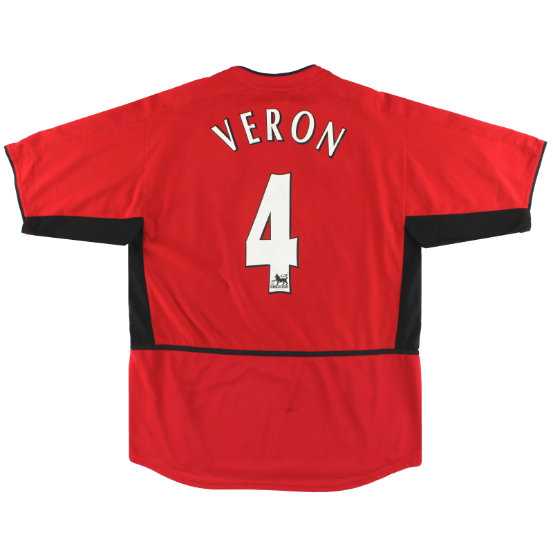2002-04 Manchester United Nike Home Shirt Veron #4 L