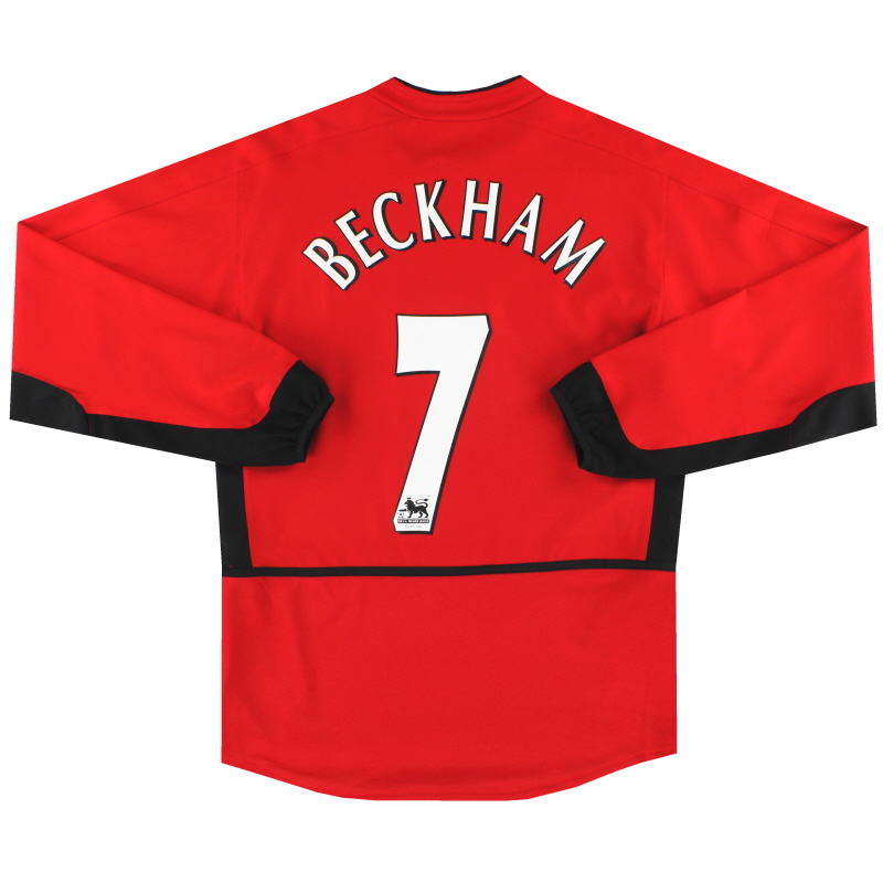 2002-04 Manchester United Nike Home Shirt Beckham #7 L/S *w/tags* S - 184948-666 - 091209010020