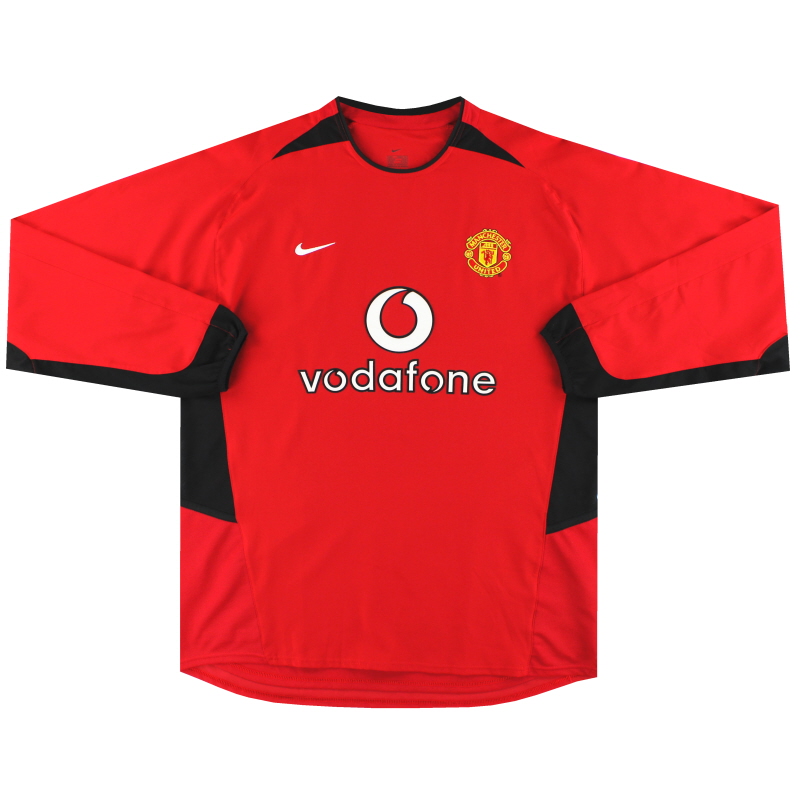 2002-04 Manchester United Nike Home Shirt L/S *Mint* L
