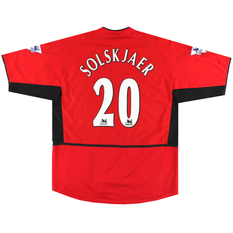 2002-04 Manchester United Nike Home Shirt Solskjaer #20 XL