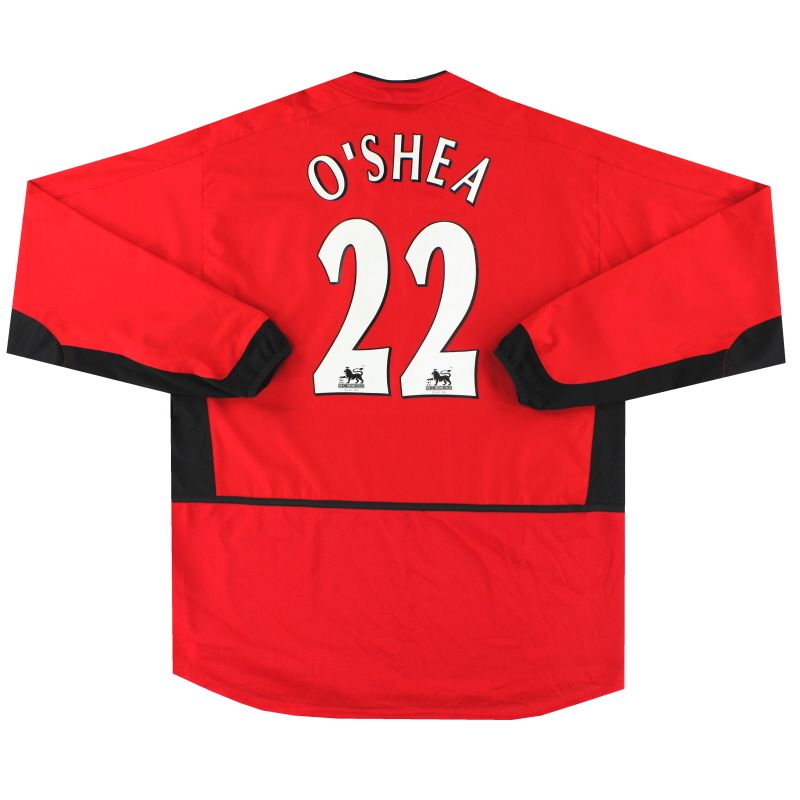 2002-04 Manchester United Nike Heimtrikot O'Shea #22 L/S XL