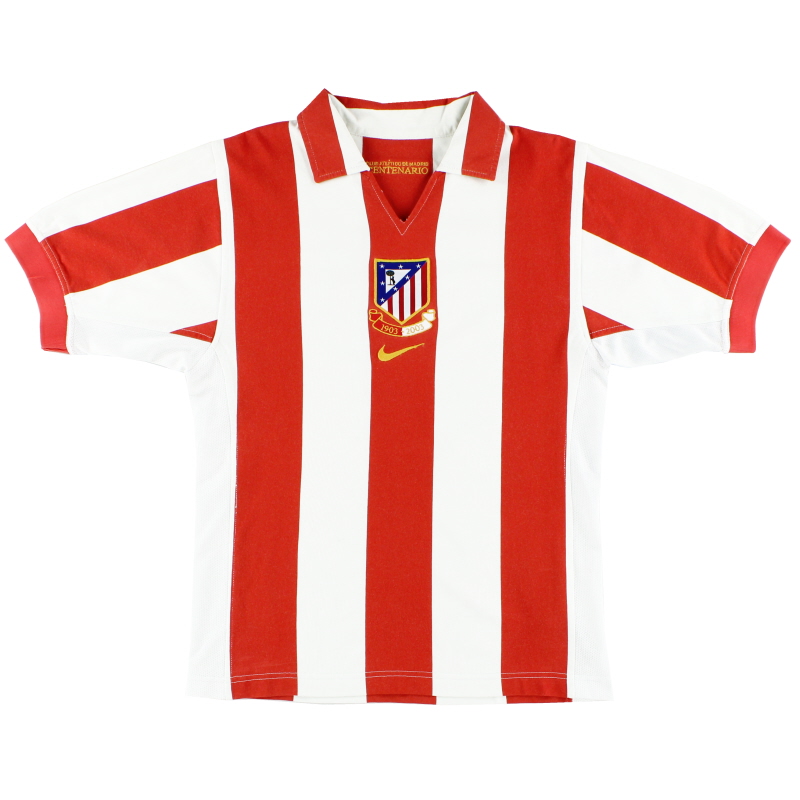2003-04 Atletico Madrid Nike Centenary Home Shirt XL - 188542