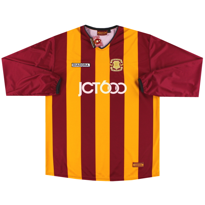2003-04 Camiseta local Diadora Centenary de Bradford City L / S * con etiquetas * L