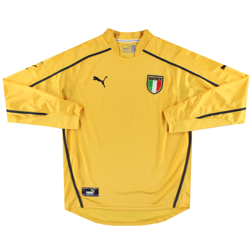 2003-04 Italia Puma Yellow Goalkeeper Shirt *Seperti Baru* L