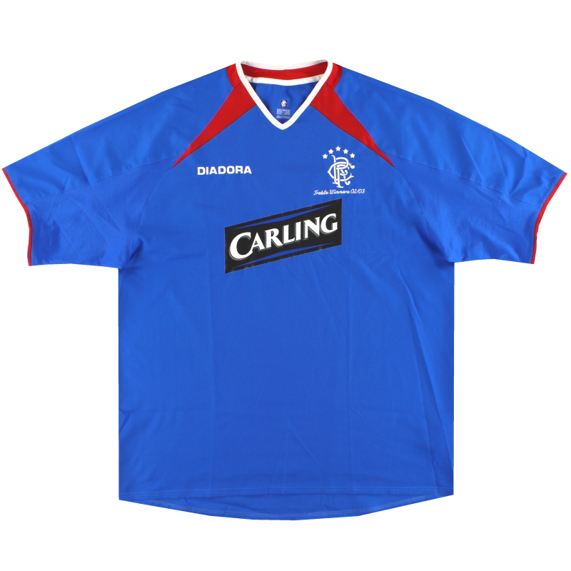2003-04 Rangers Diadora 'Treble Winners' Home Shirt XL