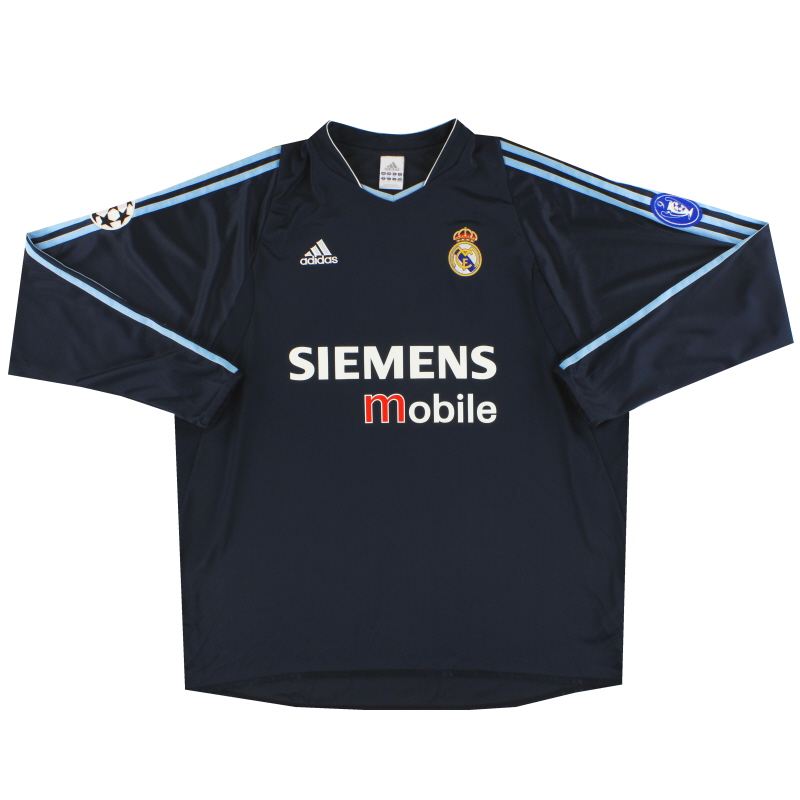2003-04 Real Madrid adidas CL Away Shirt L/S XXL - 913004