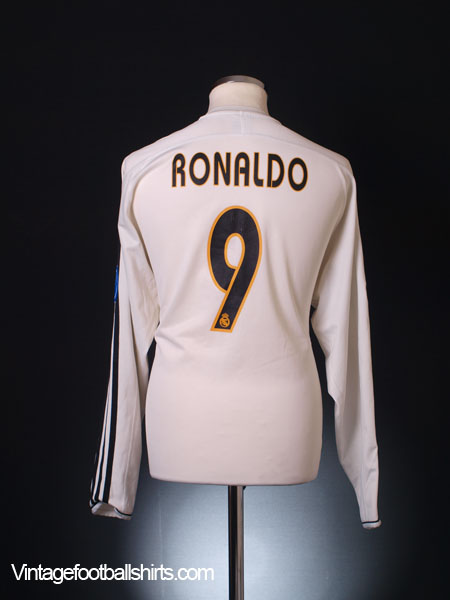 2003 04 Real Madrid Champions League Home Shirt Ronaldo 9 L S L For Sale
