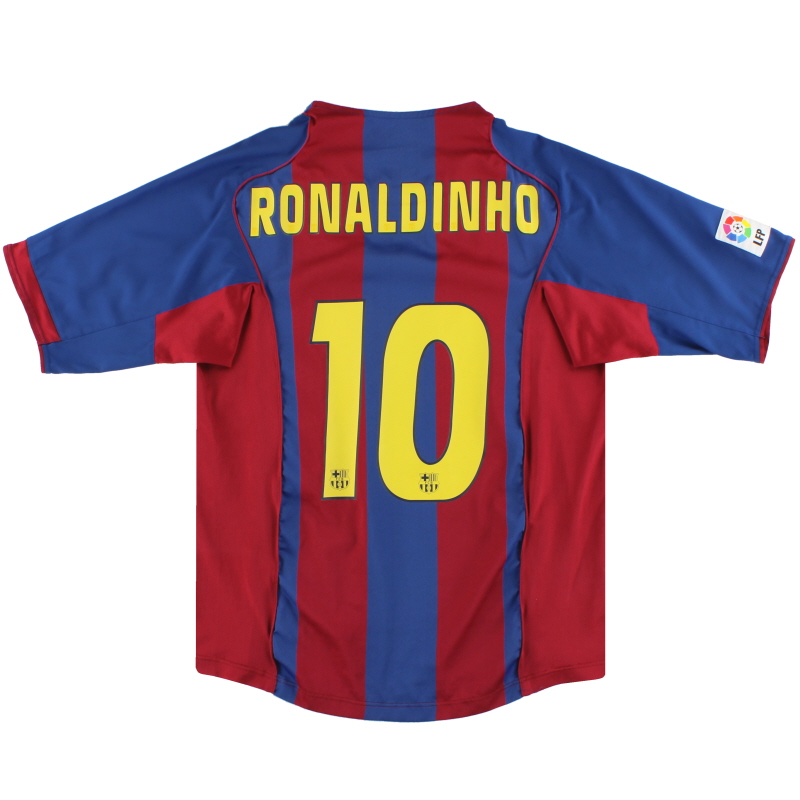 2004-05 Barcelona Nike Home Shirt Ronaldinho #10 L - 118861