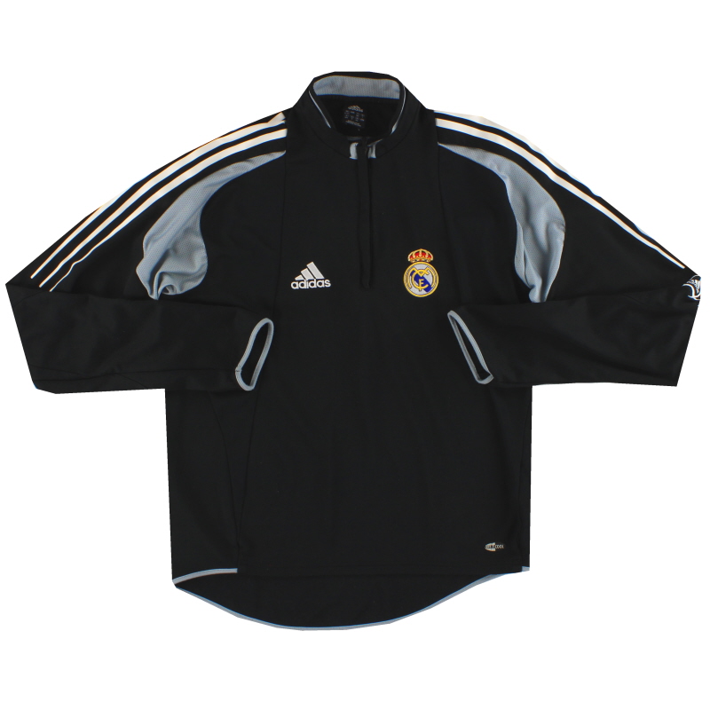 2004-05 Real Madrid adidas 1/4 Zip Training Top L - 368234