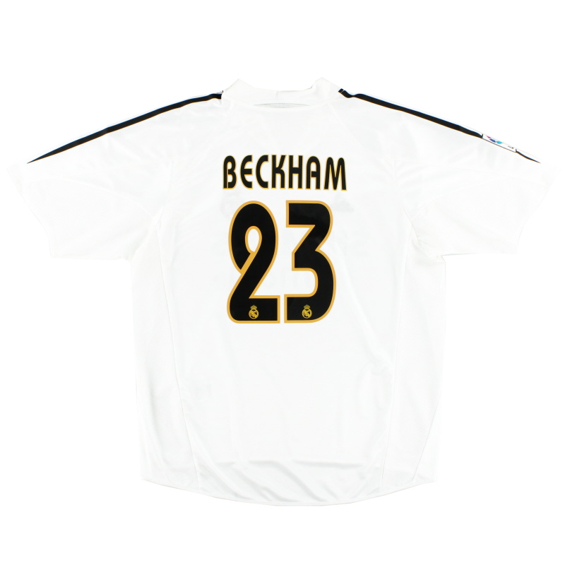 2004-05 Real Madrid adidas Home Shirt Beckham #23 M - 367841