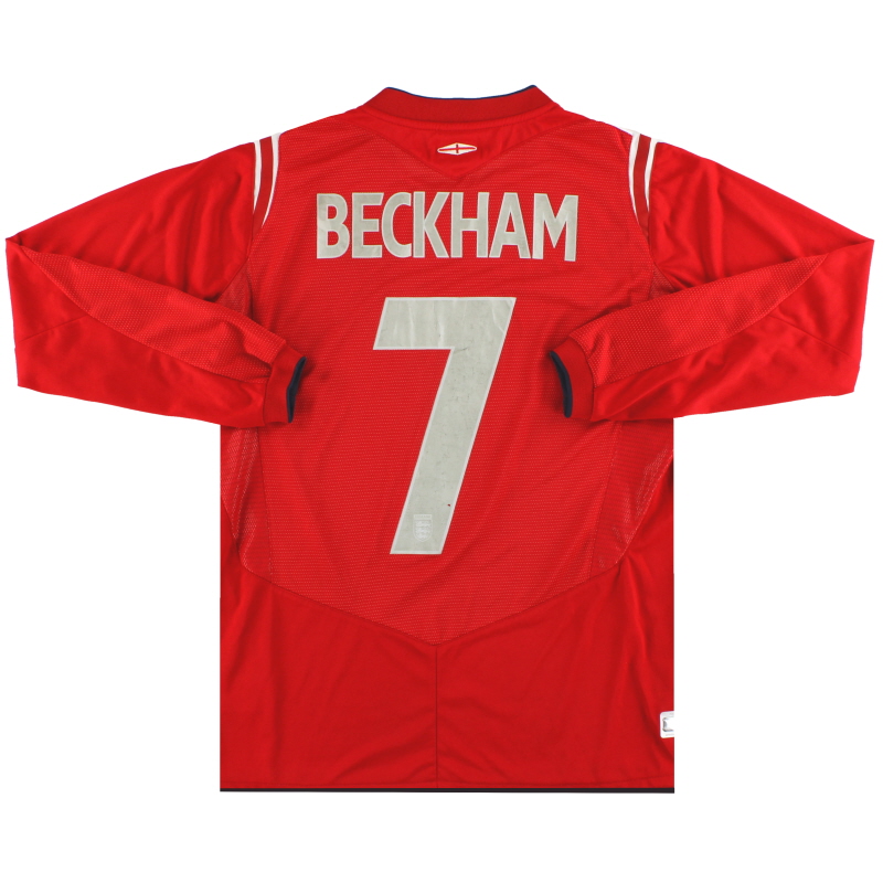 2004-06 England Umbro Away Shirt Beckham #7 L/S S