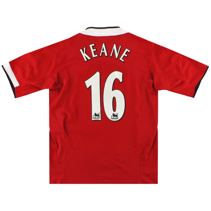 2004-06 Manchester United Nike Home Shirt Keane #16 M - 118834