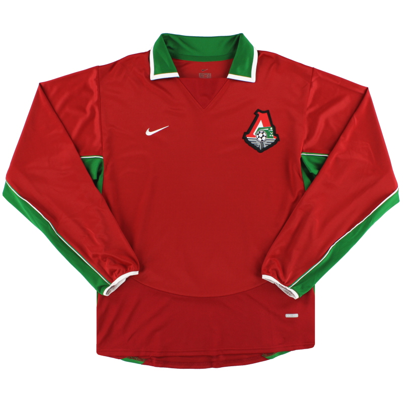 2004 Lokomotiv Moscow Player Issue Nike Home Shirt L/S M - 791503