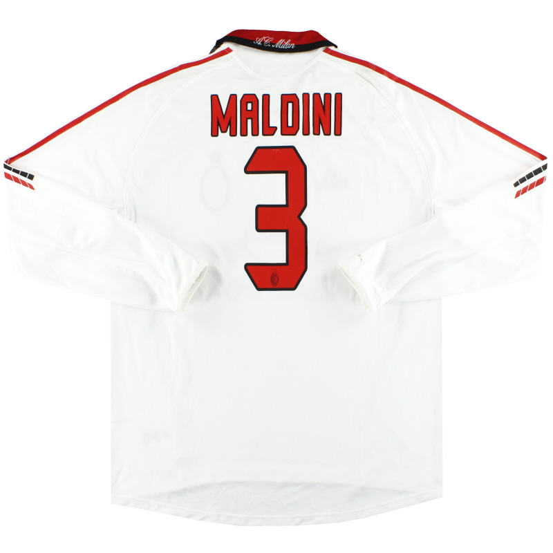2005-06 AC Milan adidas Player Issue Away Shirt Maldini #3 L/S XL - 109949