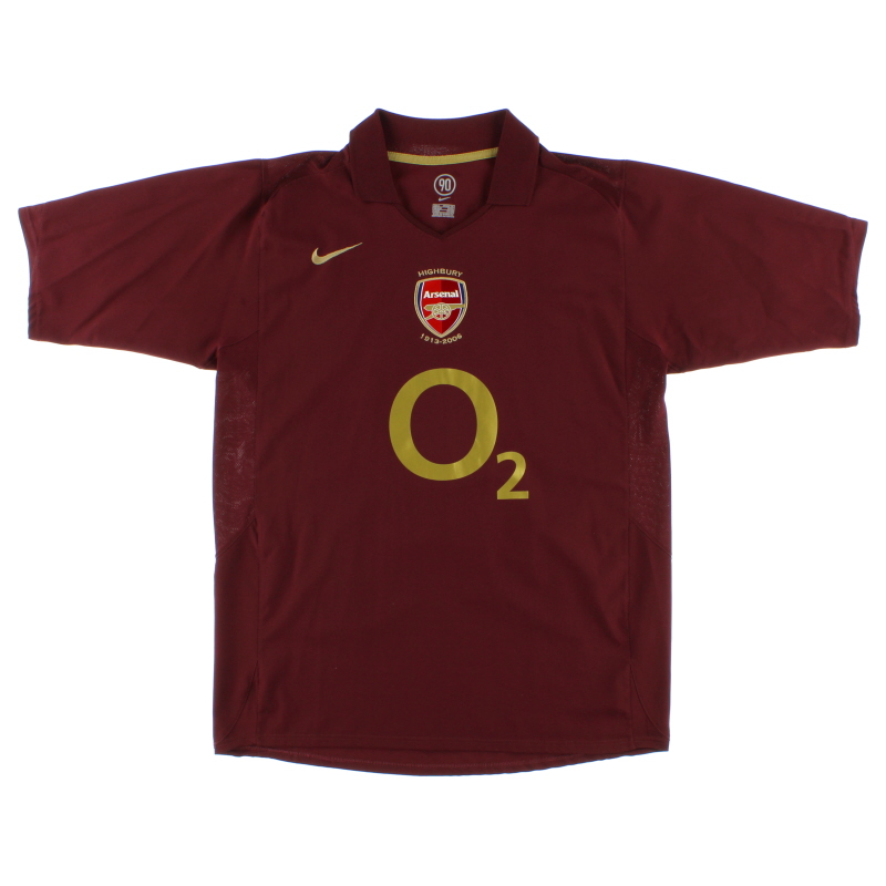 2005-06 Arsenal Highbury Home Shirt M 195578