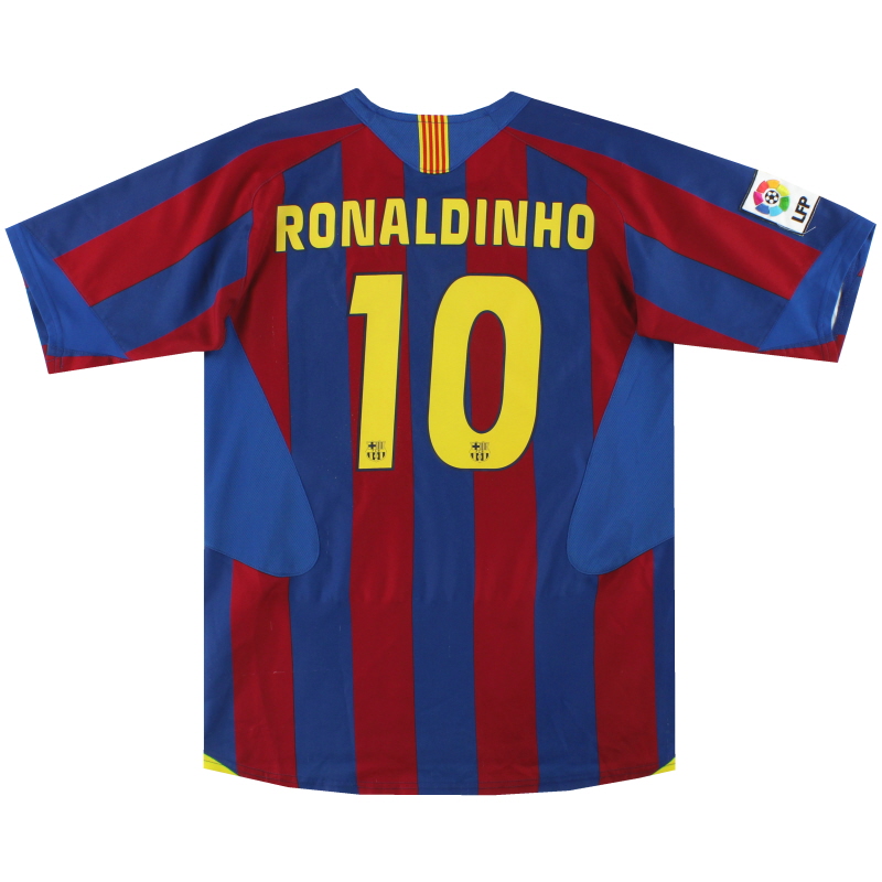 2005-06 Barcellona Nike Maglia Home Ronaldinho #10 Y - 496796