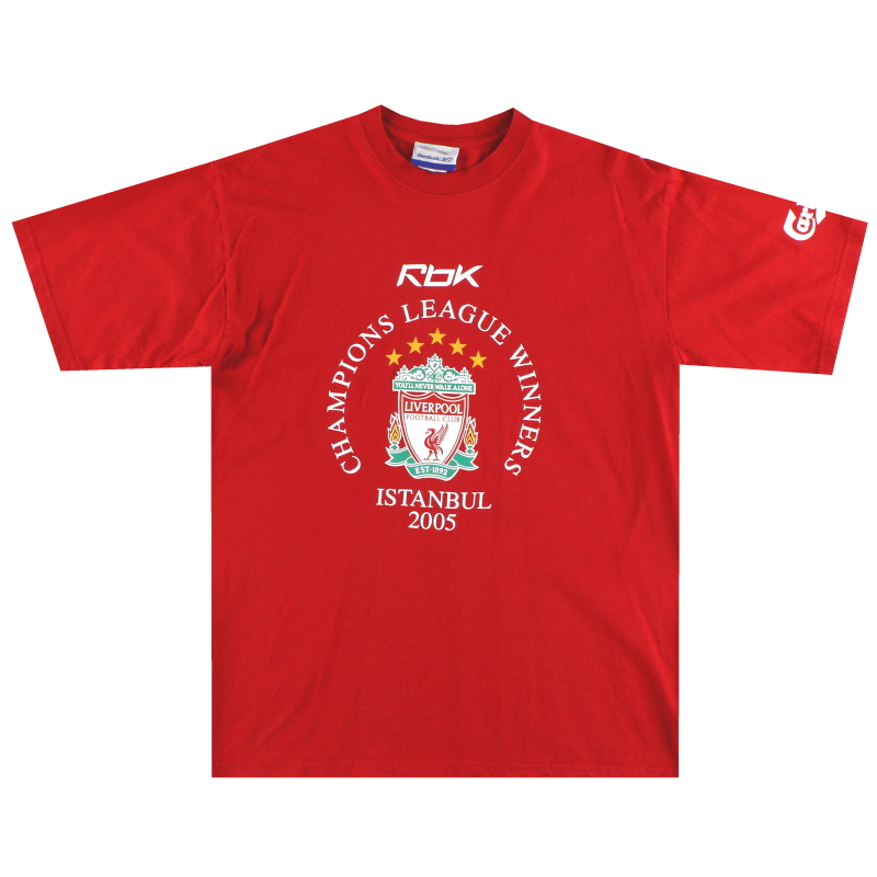 2005-06 Liverpool Reebok ’Champions League Winners’ Graphic Tee S
