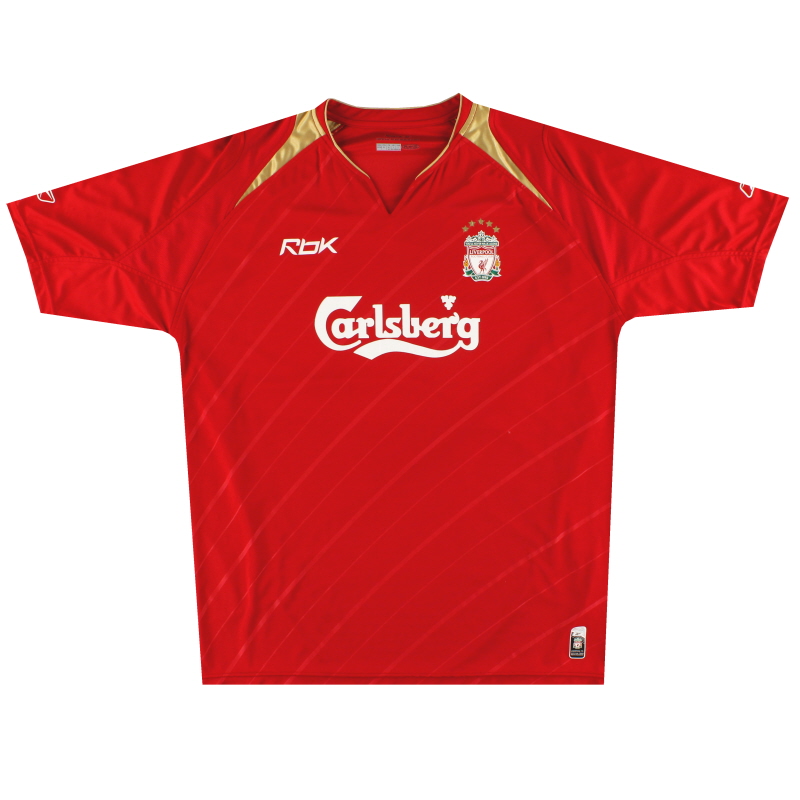 værtinde Hej hej Mod viljen 2005-06 Liverpool Reebok Champions League Home Shirt XL 521579