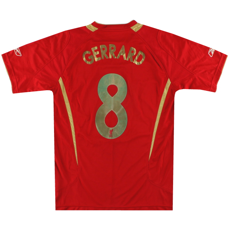 2005-06 Liverpool Reebok CL Home Shirt Gerrard #8 S