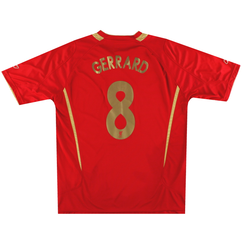2005-06 Liverpool Reebok CL Home Maglia Gerrard #8 L