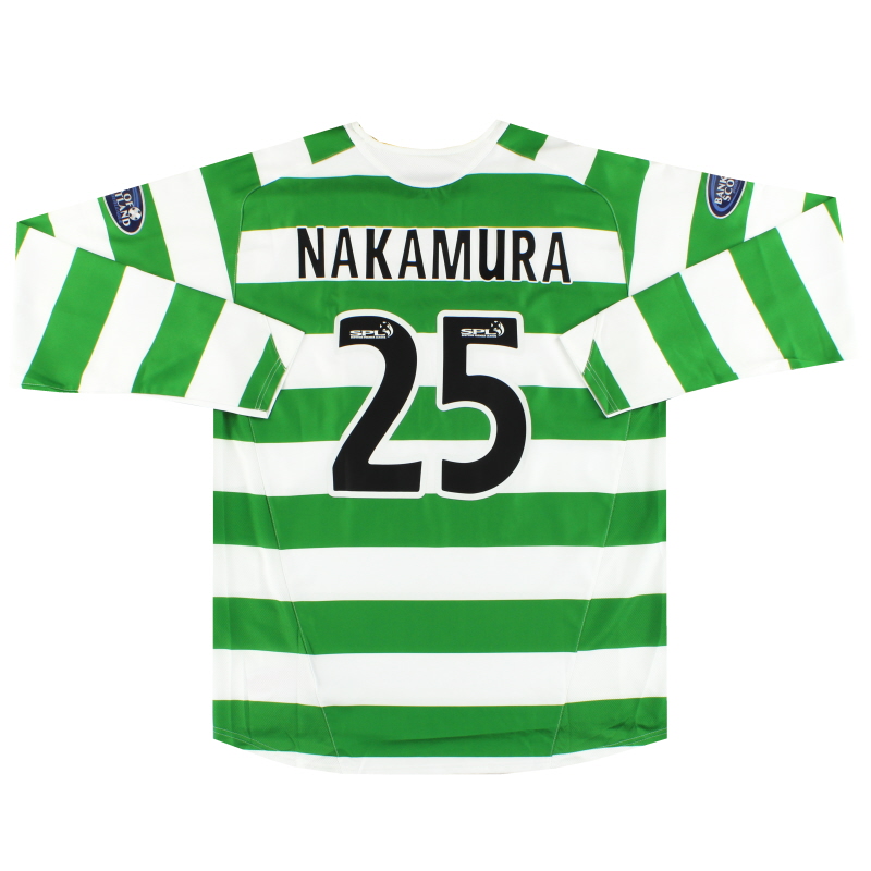 2005-07 Celtic Nike Home Shirt Nakamura #25 L/S *w/tags* L - 198029 - 091203786341