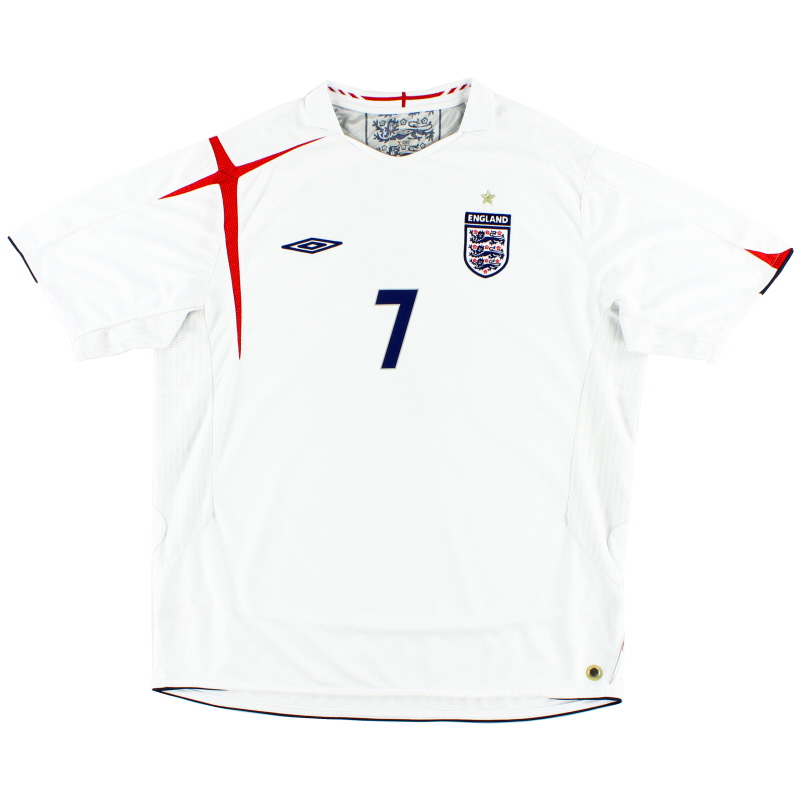 2005-07 England Home Shirt Beckham #7 XXL