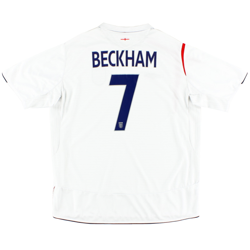 Fábula Galaxia Cocinando 2005-07 Inglaterra camiseta local Beckham # 7 XL