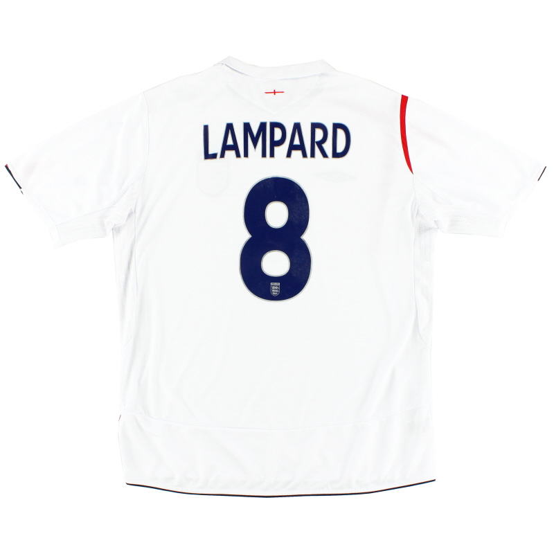 rizo grano Fundador Camiseta de Inglaterra 2005-07 local Lampard # 8 XL
